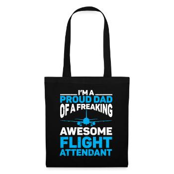 Flight Attendant Papa Stewardess Flight Attendant - Tote Bag - black - Front