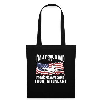 Flight Attendant Papa Stewardess Flight Attendant - Tote Bag - black - Front