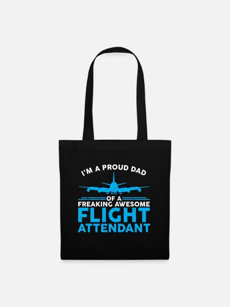 Flugbegleiter Papa Stewardess Flugbegleiter - Stoffbeutel - Schwarz