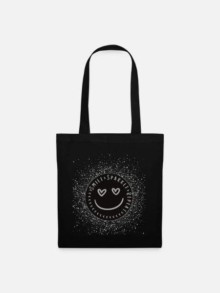 Smile Sparkle Repeat - Tote Bag - black