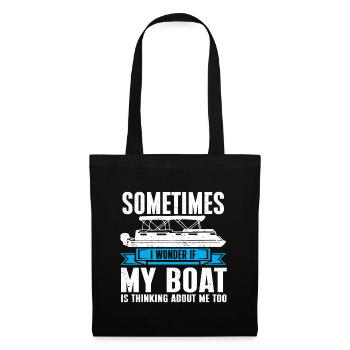 Bateau Ponton Bateau Capitaine de Bateau - Sac en tissu - noir - Devant