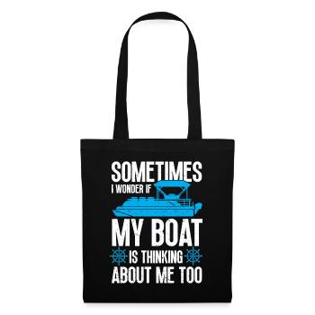 Bateau Ponton Bateau Capitaine de Bateau - Sac en tissu - noir - Devant