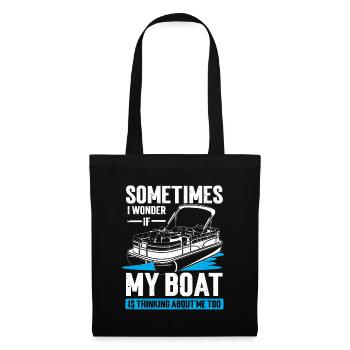 Bateau Ponton Bateau Capitaine de Bateau - Sac en tissu - noir - Devant