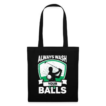 Golf Geschenk Für Golfer - Stoffbeutel - Schwarz - Vorne