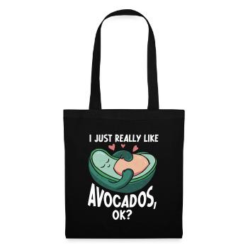 Avocado Ich mag Avocados - Stoffbeutel - Schwarz - Vorne