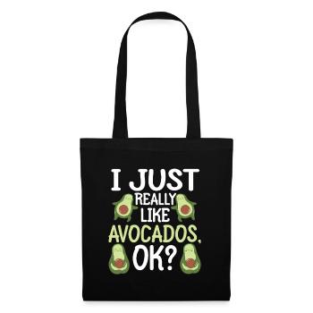 Avocado Ich mag Avocados - Stoffbeutel - Schwarz - Vorne
