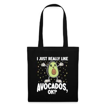 Avocado Ich mag Avocados - Stoffbeutel - Schwarz - Vorne