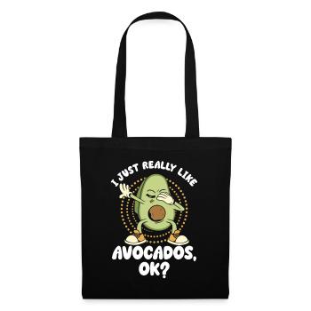 Avocado Ich mag Avocados - Stoffbeutel - Schwarz - Vorne