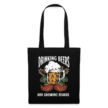 Boire De La Bière Et Se Laisser Pousser La Barbe Drôle - Sac en tissu - noir - Devant