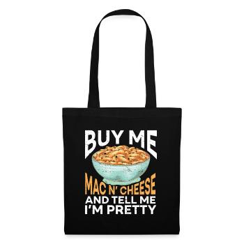 Macaroni au fromage Nouilles Cadeau Pâtes - Sac en tissu - noir - Devant