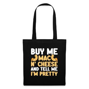 Macaroni au fromage Nouilles Cadeau Pâtes - Sac en tissu - noir - Devant