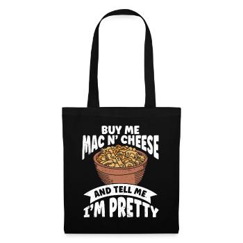 Macaroni au fromage Nouilles Cadeau Pâtes - Sac en tissu - noir - Devant