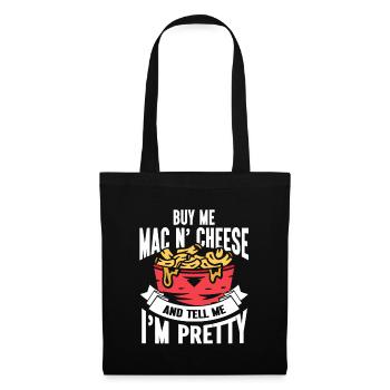 Macaroni au fromage Nouilles Cadeau Pâtes - Sac en tissu - noir - Devant