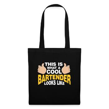 Barman Cadeau Emploi Serveur Barman - Sac en tissu - noir - Devant