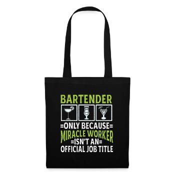 Barman Cadeau Emploi Serveur Barman - Sac en tissu - noir - Devant