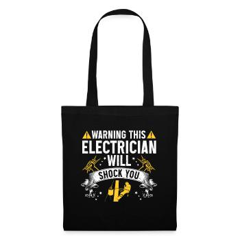 Elektriker Geschenk - Stoffbeutel - Schwarz - Vorne