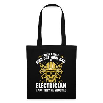 Elektriker Geschenk - Stoffbeutel - Schwarz - Vorne