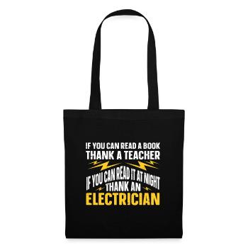 Elektriker Geschenk - Stoffbeutel - Schwarz - Vorne
