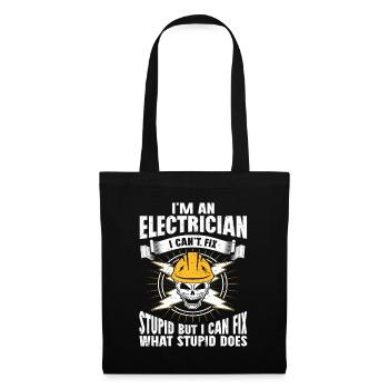 Elektriker Geschenk - Stoffbeutel - Schwarz - Vorne
