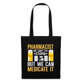 Apotheker Geschenk Apotheke - Stoffbeutel - Schwarz - Vorne