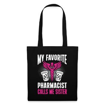 Apotheker Geschenk Apotheke - Stoffbeutel - Schwarz - Vorne