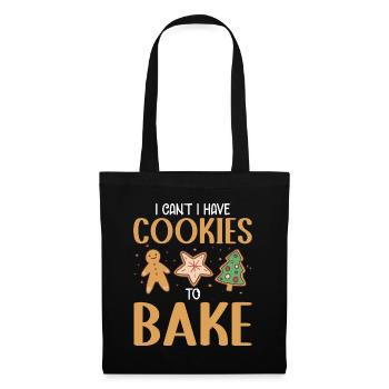 Kekse Backen Weihnachten Plätzchen Bäcker - Stoffbeutel - Schwarz - Vorne