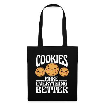 Kekse Backen Weihnachten Plätzchen Bäcker - Stoffbeutel - Schwarz - Vorne