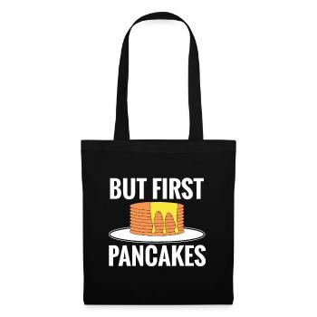 Pfannkuchen Spruch Frühstück Pfannkuchen - Stoffbeutel - Schwarz - Vorne