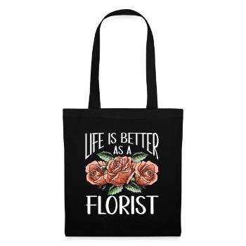 Cadeau de fleuriste, Designer Floral disant, fleuriste - Sac en tissu - noir - Devant