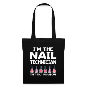 Nageltechniker Nagelstudio Nail Tech - Stoffbeutel - Schwarz - Vorne