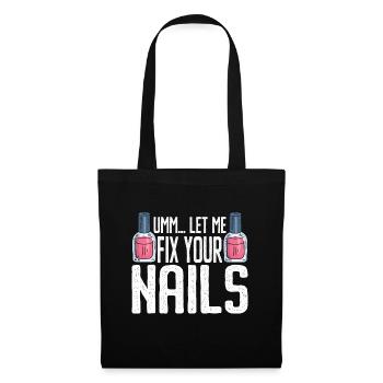 Nageltechniker Nagelstudio Nail Tech - Stoffbeutel - Schwarz - Vorne