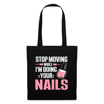Nageltechniker Nagelstudio Nail Tech - Stoffbeutel - Schwarz - Vorne