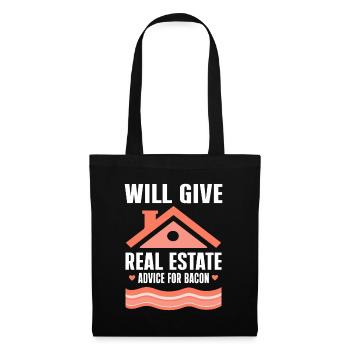 Cadeau d’agent immobilier pour agent immobilier - Sac en tissu - noir - Devant