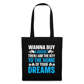 Cadeau d’agent immobilier pour agent immobilier - Sac en tissu - noir - Devant