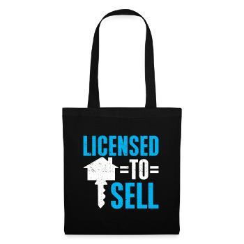 Cadeau d’agent immobilier pour agent immobilier - Sac en tissu - noir - Devant