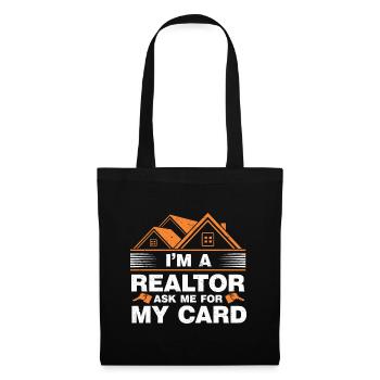 Cadeau d’agent immobilier pour agent immobilier - Sac en tissu - noir - Devant