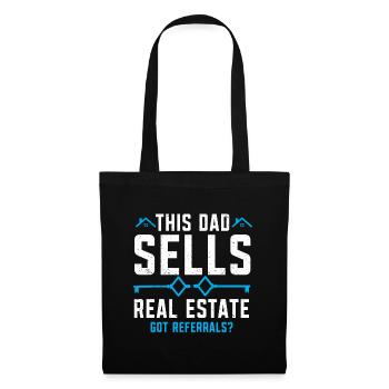 Cadeau d’agent immobilier pour agent immobilier - Sac en tissu - noir - Devant