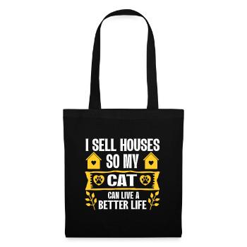 Cadeau d’agent immobilier pour agent immobilier - Sac en tissu - noir - Devant