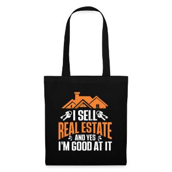 Cadeau d’agent immobilier pour agent immobilier - Sac en tissu - noir - Devant