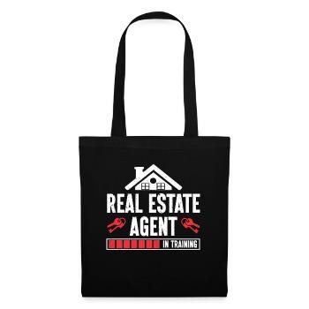 Cadeau d’agent immobilier pour agent immobilier - Sac en tissu - noir - Devant