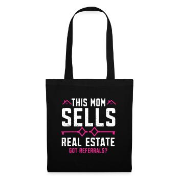 Cadeau d’agent immobilier pour agent immobilier - Sac en tissu - noir - Devant