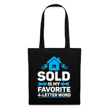 Cadeau d’agent immobilier pour agent immobilier - Sac en tissu - noir - Devant
