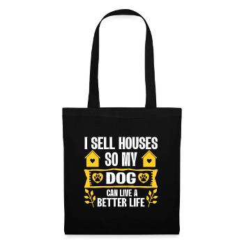 Cadeau d’agent immobilier pour agent immobilier - Sac en tissu - noir - Devant