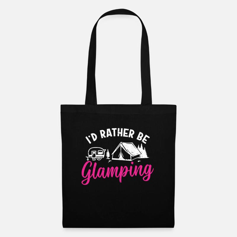 Camping Geschenk Lagerfeuer Natur Camper - Stoffbeutel - Schwarz