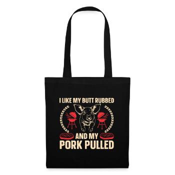 BBQ Pulled Pork Schwein Grill - Stoffbeutel - Schwarz - Vorne