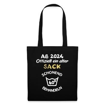 2024 offiziell alter Sack 60 60.Geburtstag 1964 - Stoffbeutel - Schwarz - Vorne