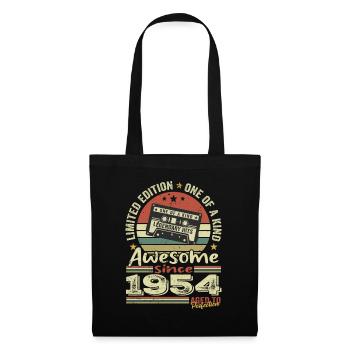 Jahrgang 1954 Original Retro Jubiläumsgeschenk - Stoffbeutel - Schwarz - Vorne