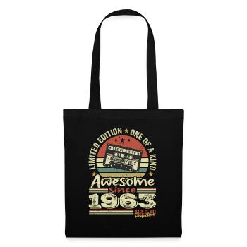 Jahrgang 1963 Original Retro Jubiläumsgeschenk - Stoffbeutel - Schwarz - Vorne