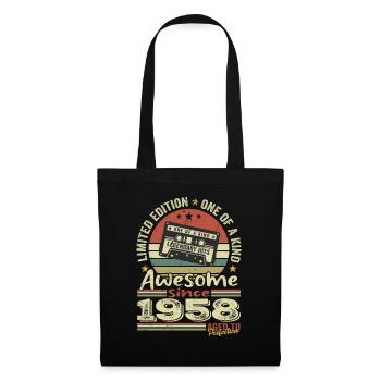 Jahrgang 1958 Original Retro Jubiläumsgeschenk - Stoffbeutel - Schwarz - Vorne