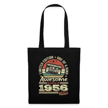 Jahrgang 1956 Original Retro Jubiläumsgeschenk - Stoffbeutel - Schwarz - Vorne